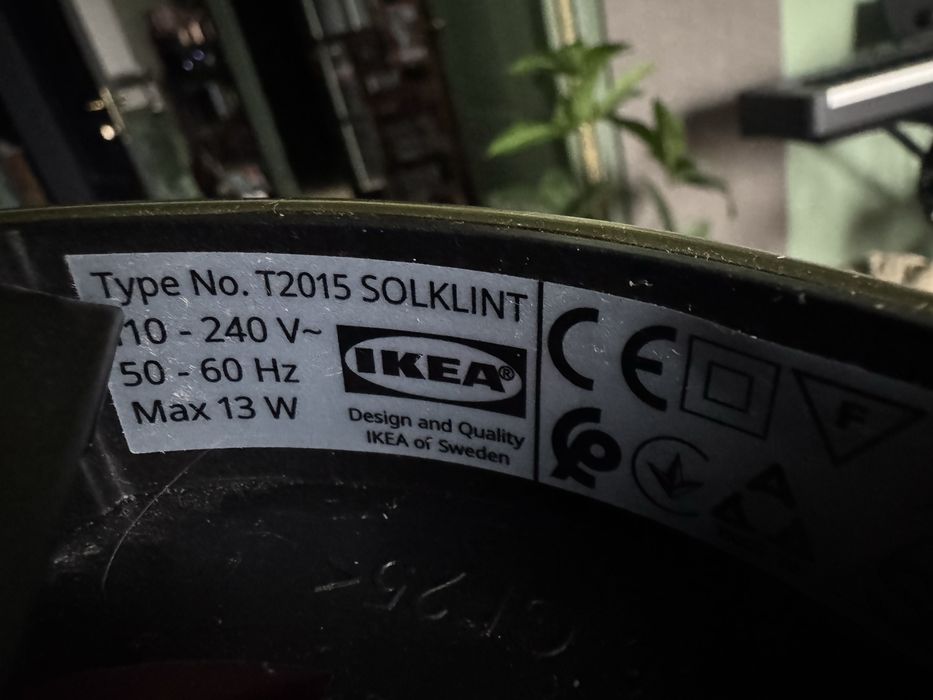 Ikea стельова люстра світильник solklint