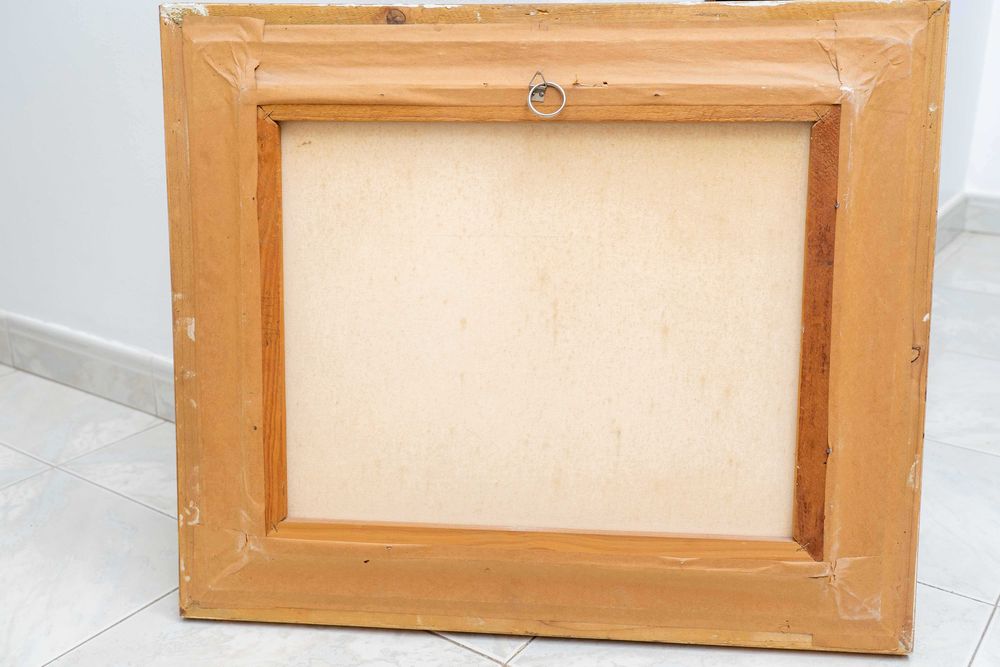 Quadro com tela pintada a óleo