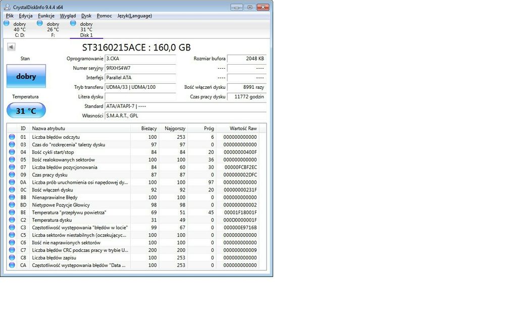 Dyski HDD pata ide ata 2x 160 gb seagate Samsung, digital western 80gb