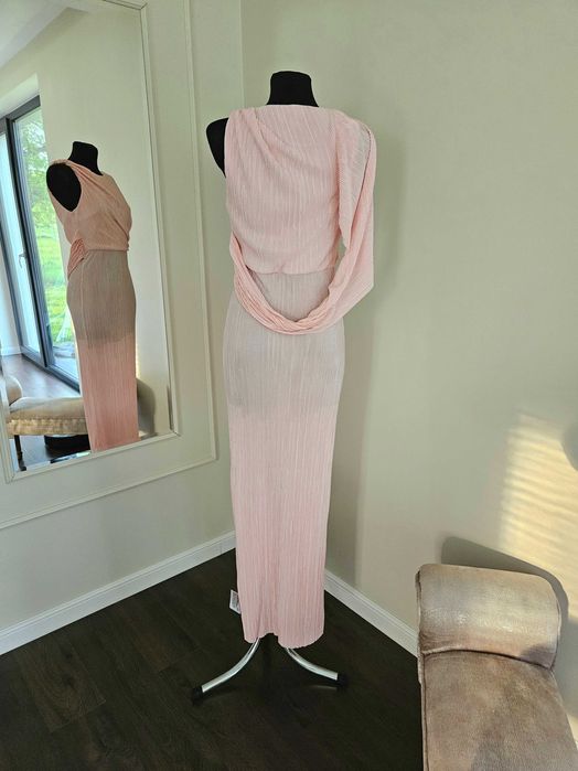 Sukienka maxi plisowana różowa Asos L 40