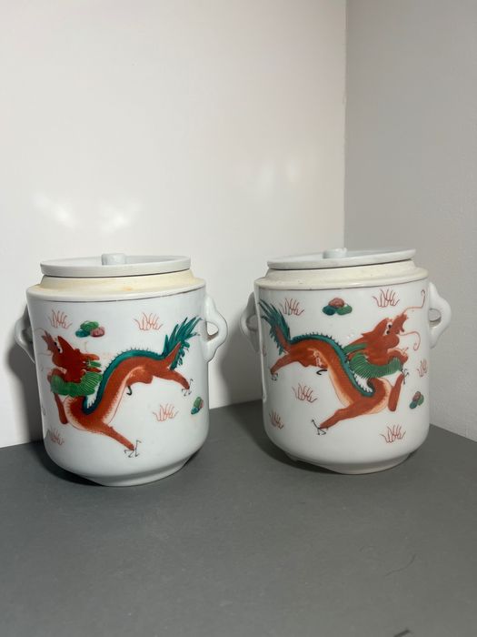 Pojemniki porcelanowe Vintage x2