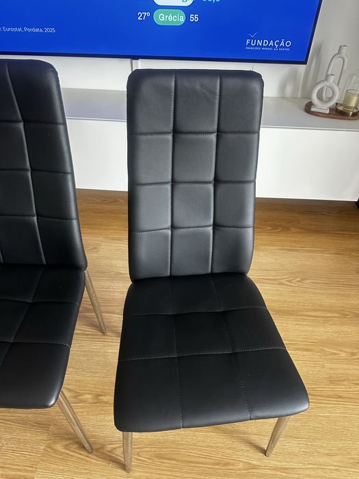4 cadeiras pretas conforama