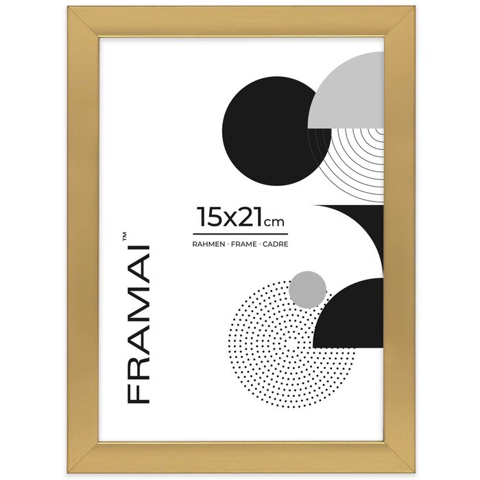 Ramka aluminiowa z plexi 15x21 cm, złota RAP554/01