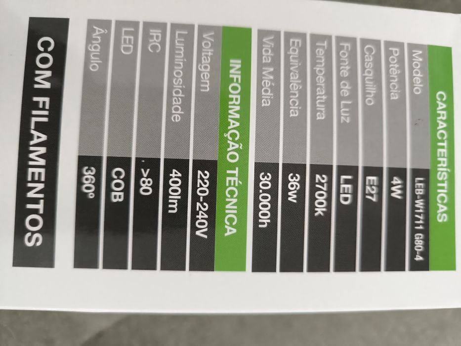 Lâmpada LED filamentos JOM