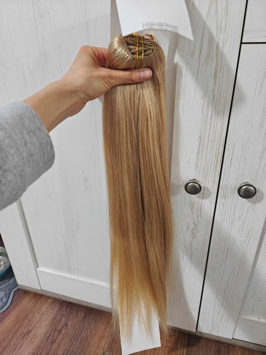 Włosy naturalne clip on remy miodowy blond 100g 50cm