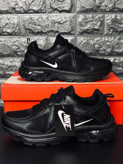 Nike trainer летние кросовки Мужские черные для повседневной носки на лето / кожаные мужские кросовки найк / дышащие красивки