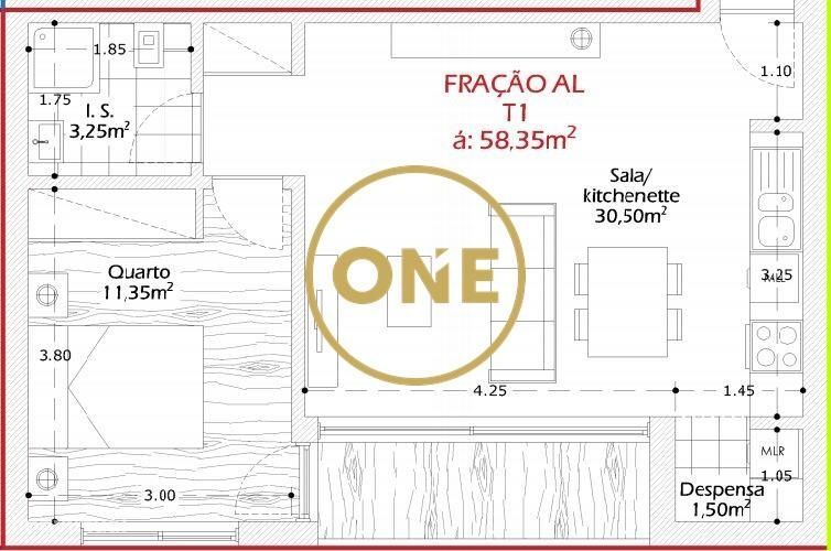 Apartamento T1 em Calendário
