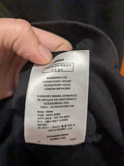 T-shirt męski Burberry, czarny,  markowy, premium, oryginał, rozm. XL