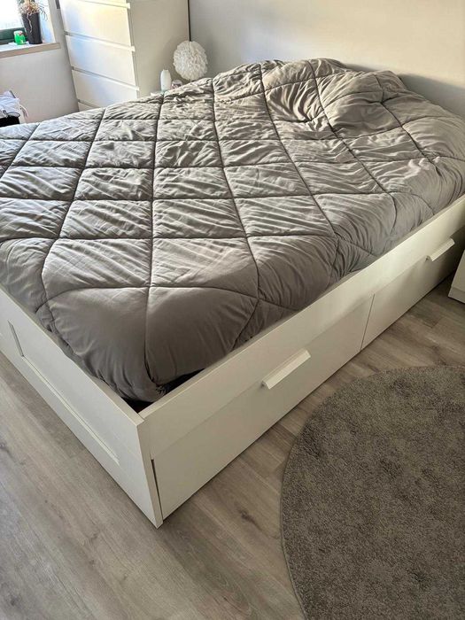 "BRIMNES" Ikea cama c/arrumação, branco, 160x200 cm com colchão incluído