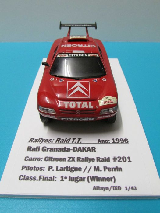 Citroen ZX Rallye Raid #201: Vencedor Rali Dakar 1996 - escala 1/43