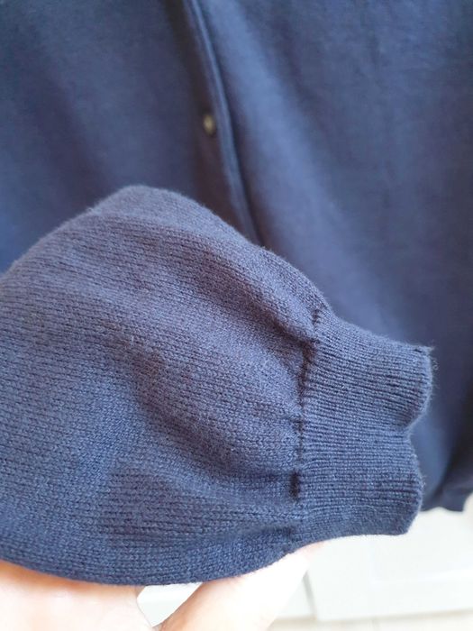 Granatowy sweter zapinany Woolovers bawełna jedwab jedwabny 38