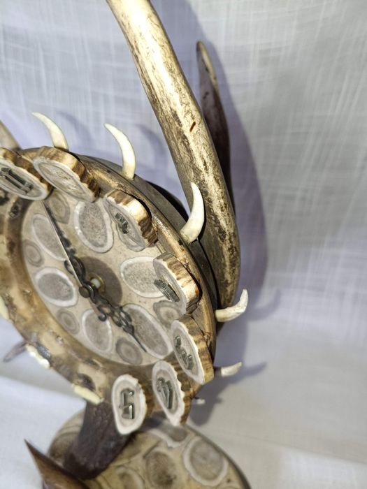 Poroże jelenia zegar trofeum