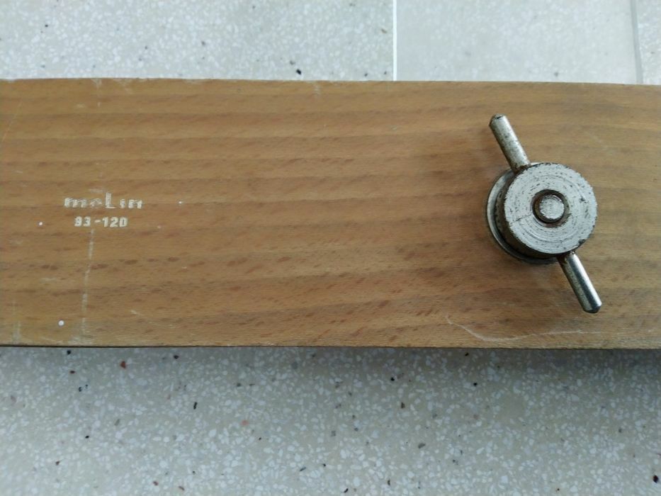 Régua em T ajustável, para desenho antiga em madeira e plástico