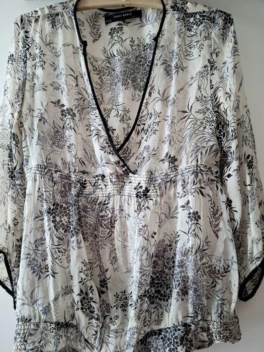 Jedwabna elegancka bluzka ZARA r. M