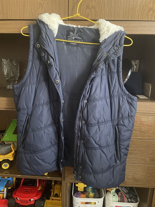 Жилет COLINS темно синій з капюшоном