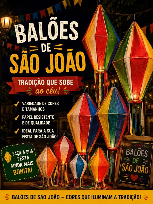 Balões S.João e luzes coloridas