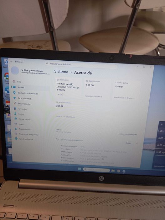 Computador HP modelo 15s-fq2015np