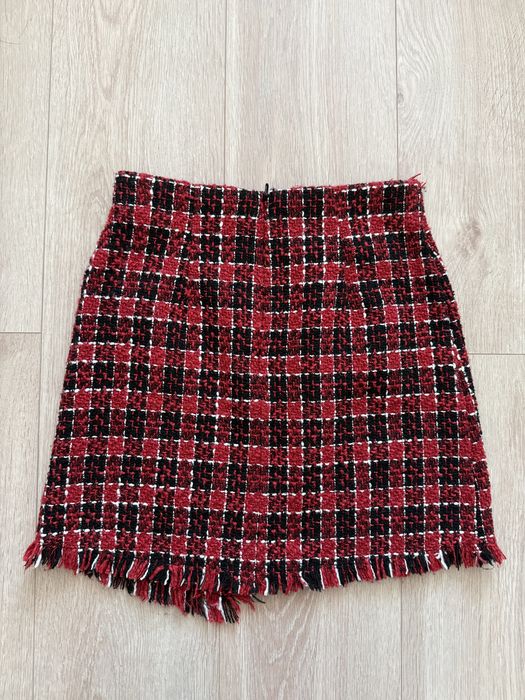 Spódniczka mini z wełną XS 34 Stradivarius