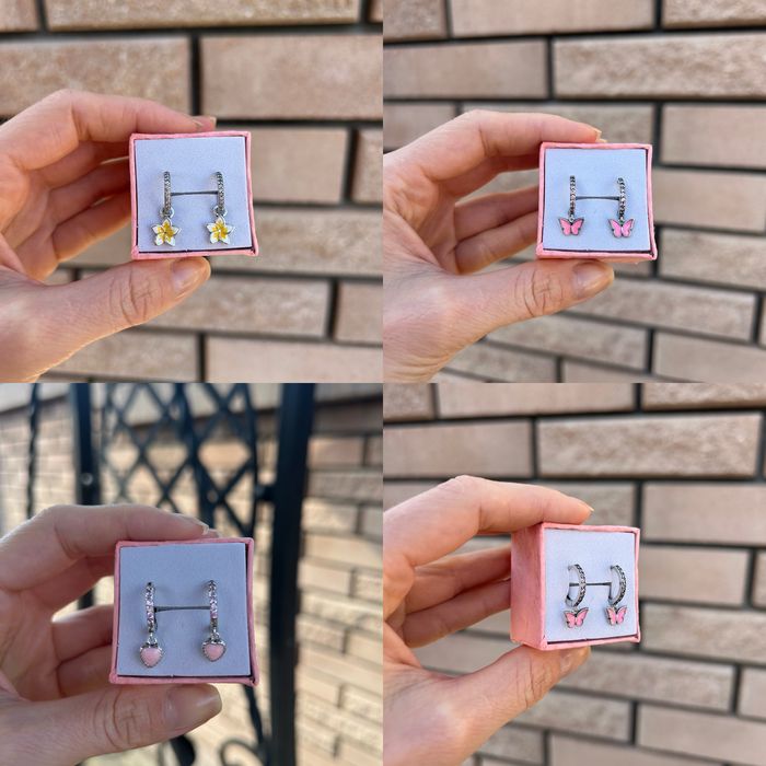 Срібні дитячі сережки s925 , різні моделі