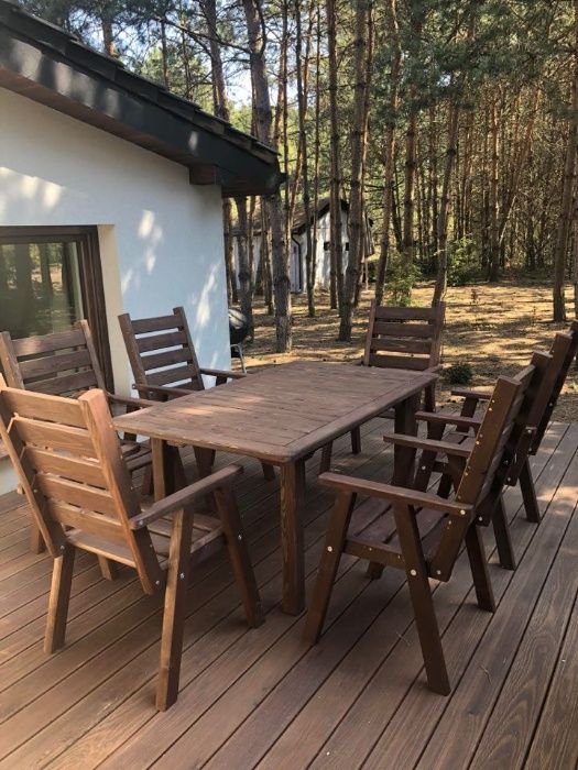 Meble ogrodowe drewniane, tarasowe nieskładane typ L