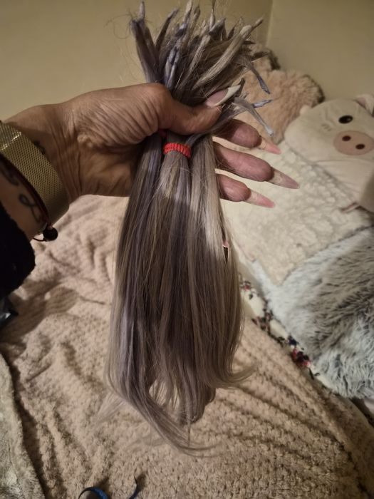 Włosy Blond  naturalne pod keratynę 79 gram