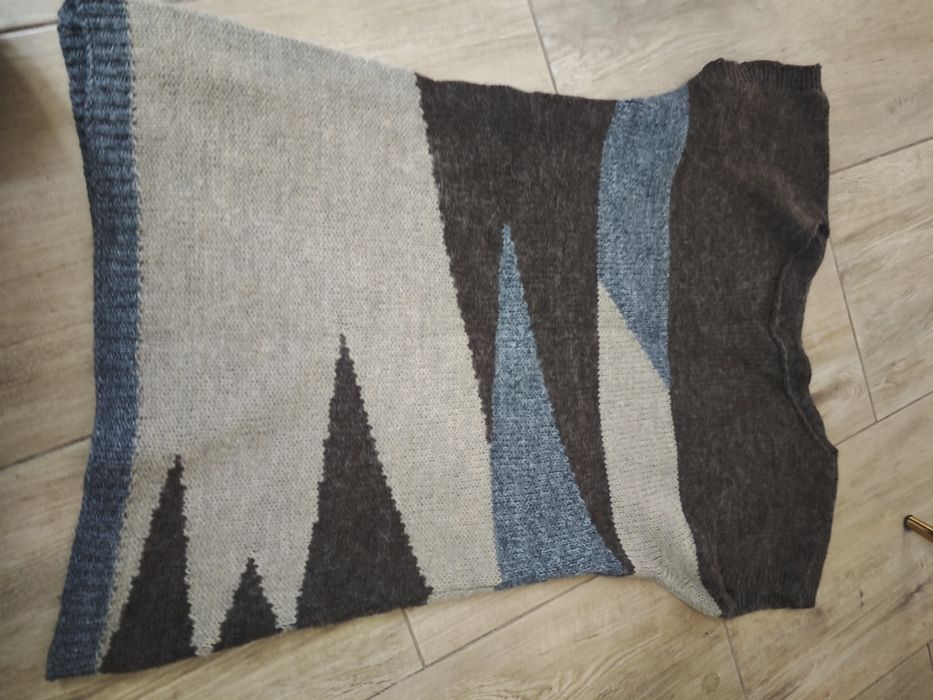 Ciepły bezrękawnik sweterkowy vintage boho patchwork dl 83 pacha 68