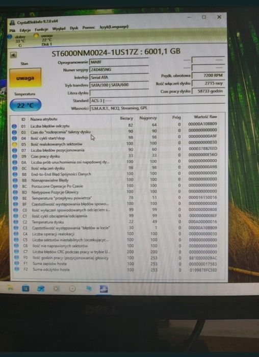 Dell Enterprise HDD 6TB | ST6000NM0024 | SATA 6Gb/s | 7200 RPM | Serwer / NAS / RAID