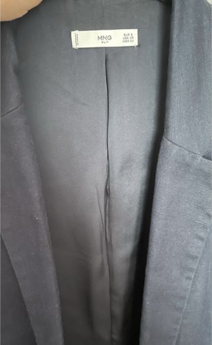 Піджак темно синій mango льняний