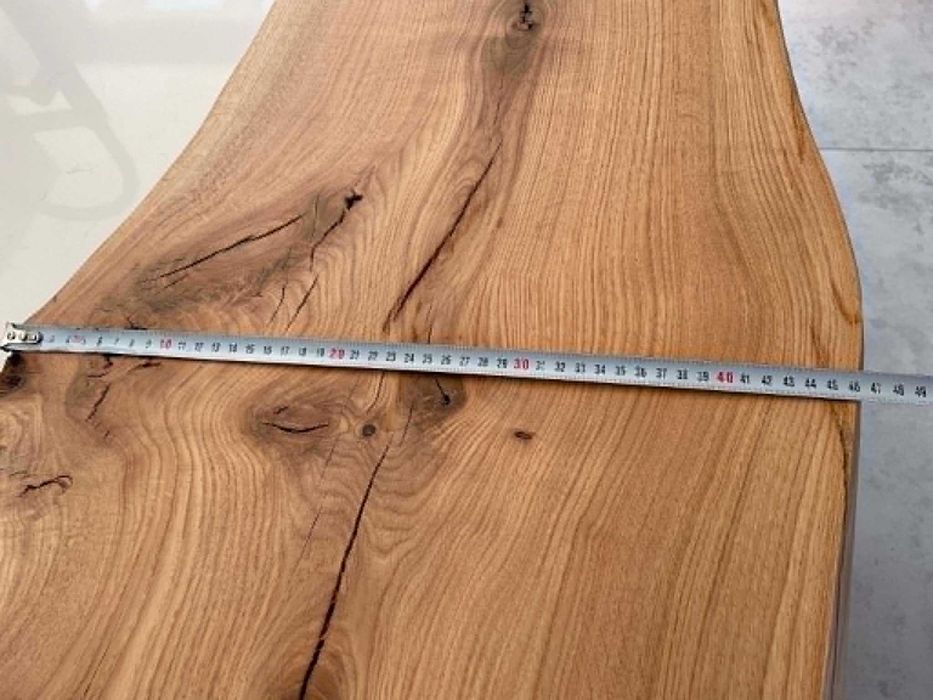 Blat, barek, kłoda, deska dębowa loftowa- 220 cm, grubość 7 cm MONOLIT, OKAZJA
