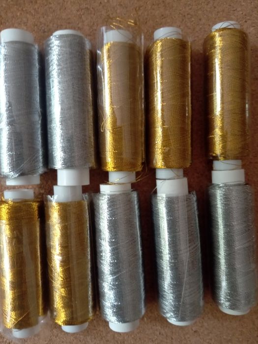 Нитка люрекс, металізована, золото, срібло