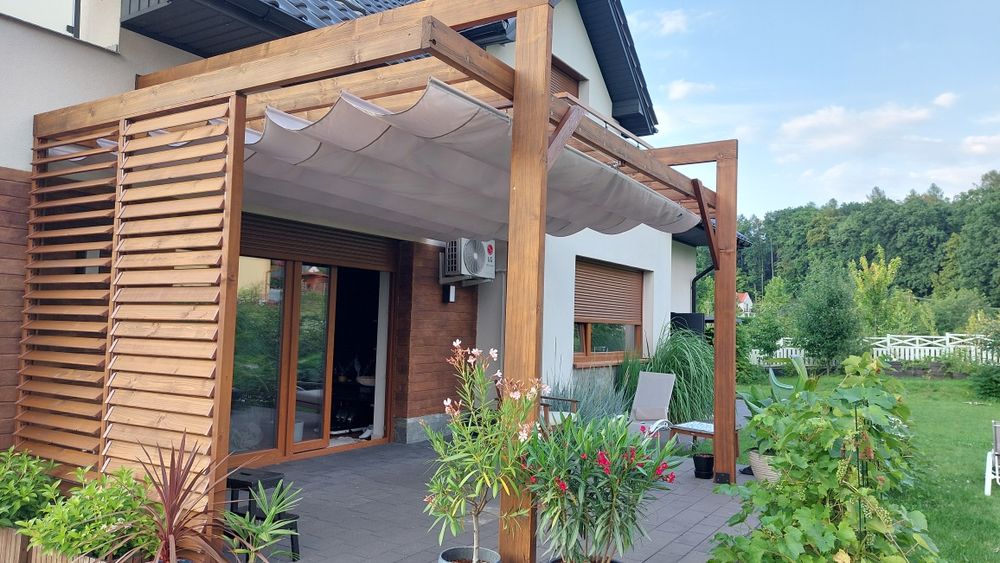 Pergola tarasowa. . Zadadzenie.Taras.