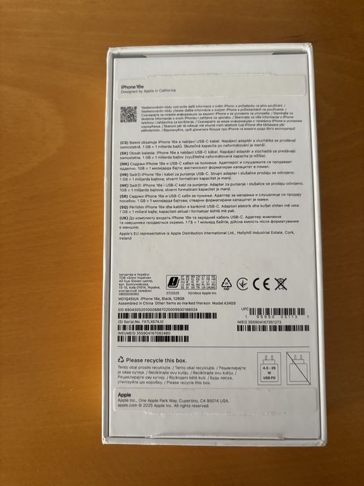 Iphone 16e 128GB Preto