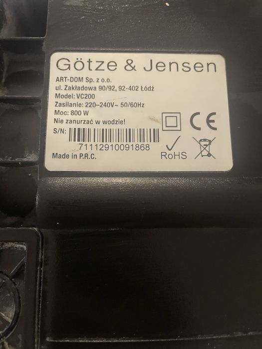Odkurzacz  workowy sprawny Götze & Jensen vc200