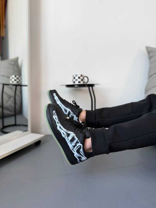 Nike Air Force 1 Low Skeleton QS Black, розміри 38–45