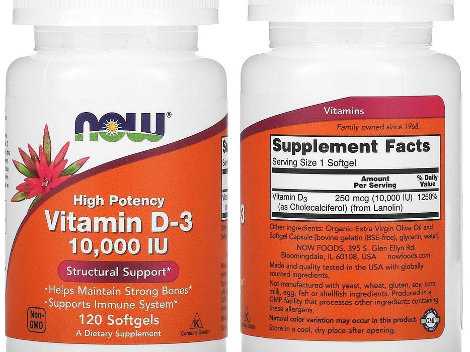 Витамин д3 d3 1000МЕ 2000МЕ 5000МЕ Now Foods California Gold Nutrition