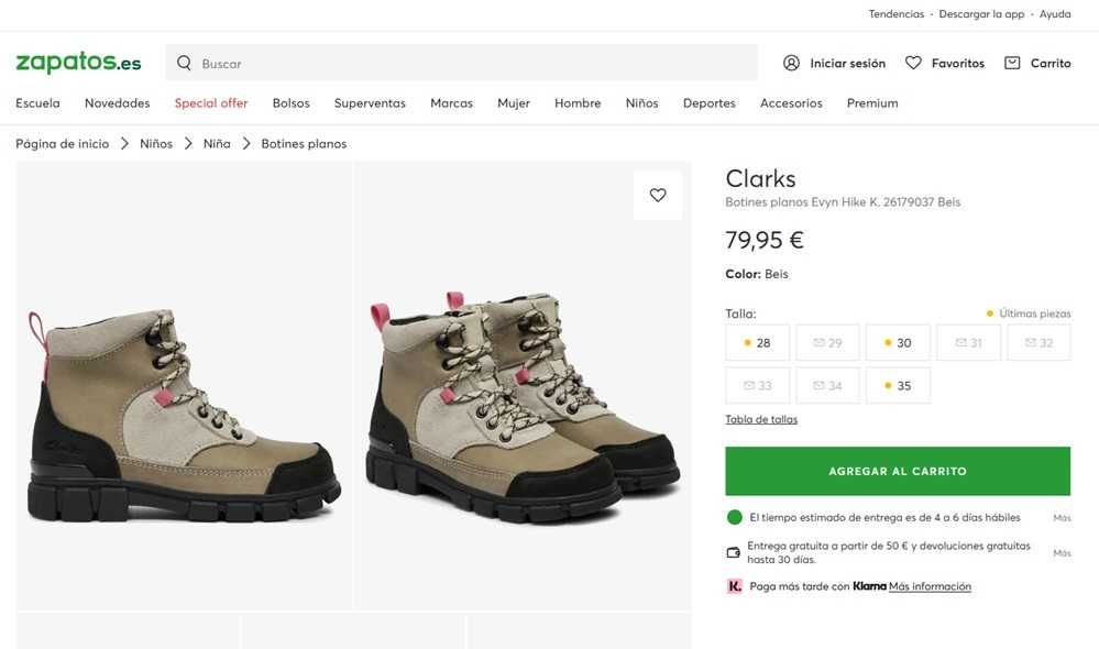Clarks Evyn Hike T Botas  meninas Tam 22