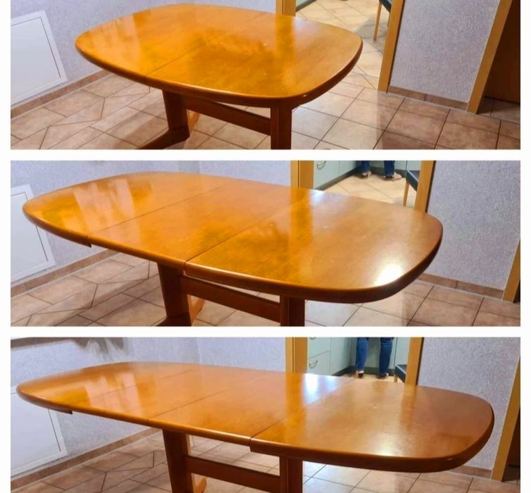 Piękny drewniany stół + 8 krzeseł