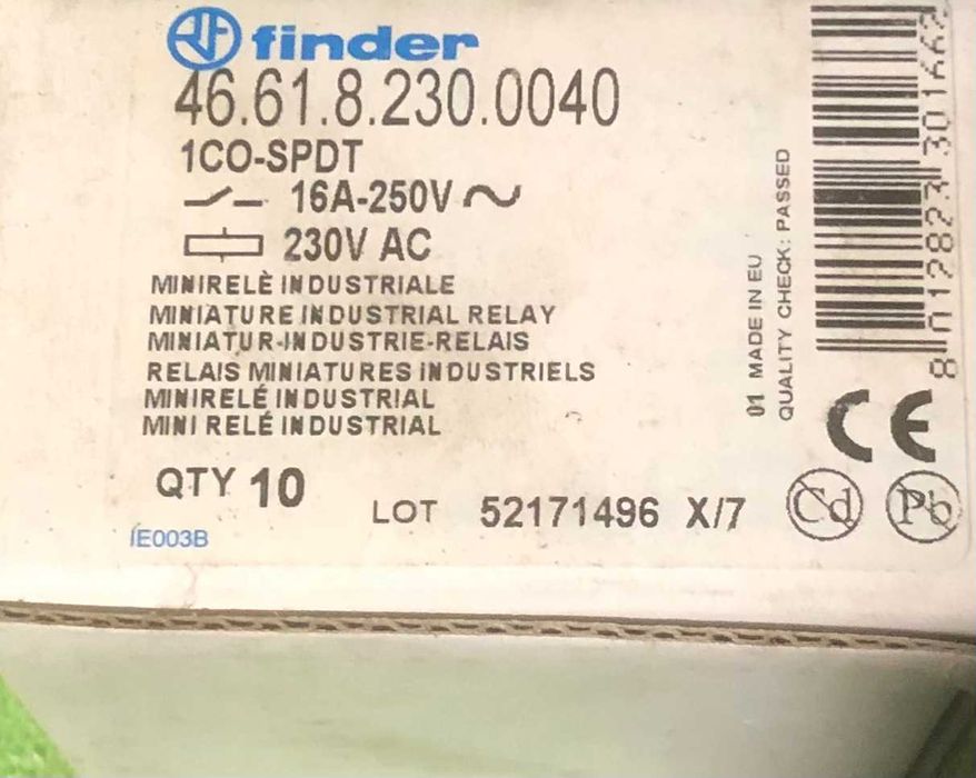 Relé comutação AC 230V 16A 46.61.8.230.4040 – Finder – 8012823313344
