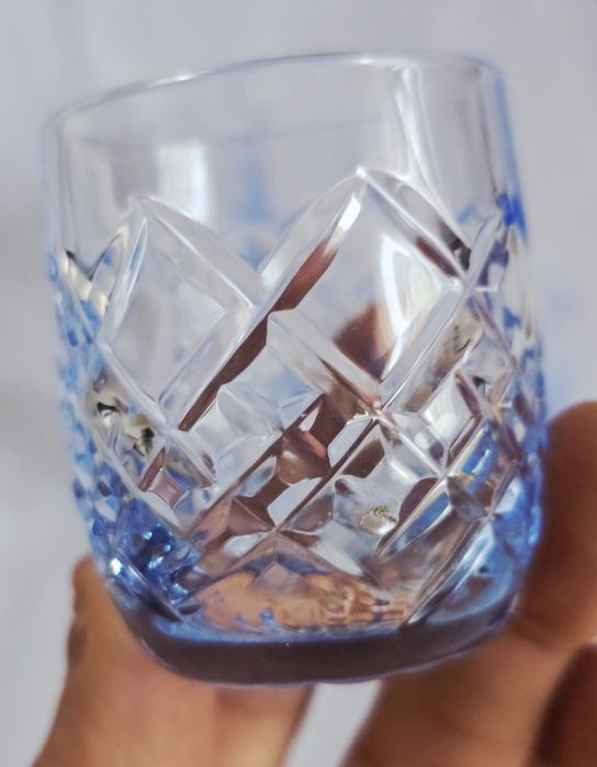 Kieliszki kryształowe 6 szt. Kolorowy kryształ niebieskie Niemen