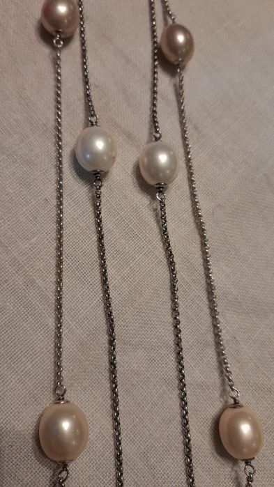 Grande colar de 2 voltas em prata