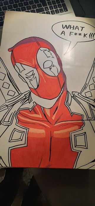Pintura acrilica Deadpool