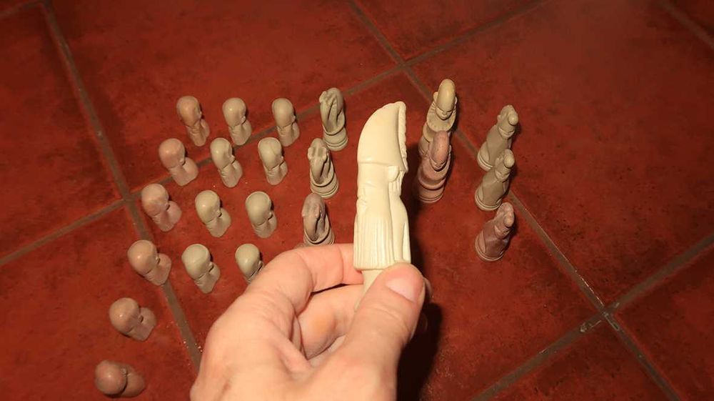 Peças jogo Xadrez pedra
