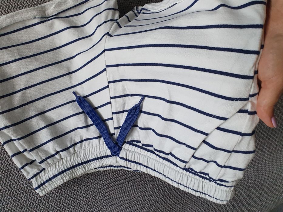 Spodenki szorty damskie w paski marynarski styl M 38