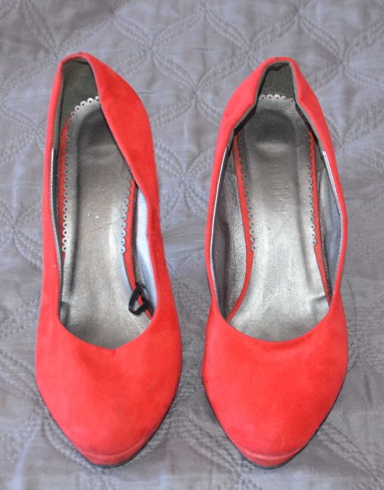 Czerwone buty na obcasie 10 cm Jennifer rozmiar 37