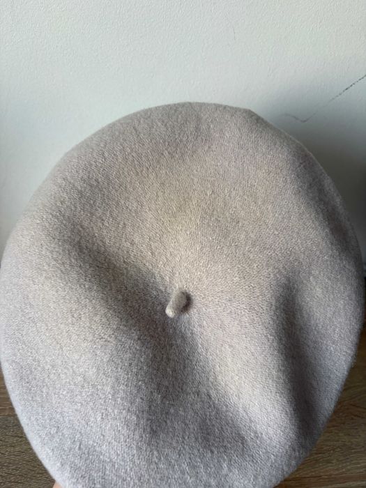 Szaro lawendowy wełniany beret Fezko