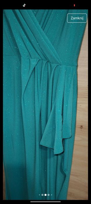 Sukienka weselna wieczorowa długa z rozcięciem