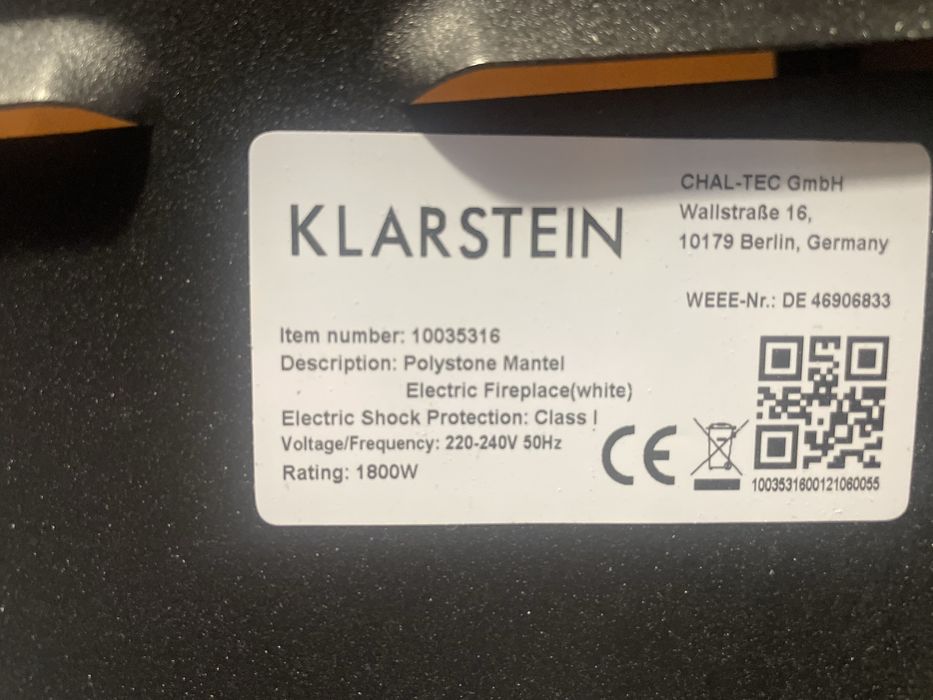 Электрический камин Klarstein Carinthia ( Германия)