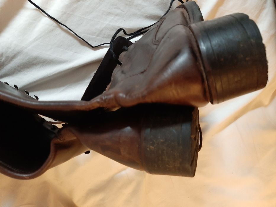 buty skórzane,  gruba skóra, długie, damskie, brąz , włoskie