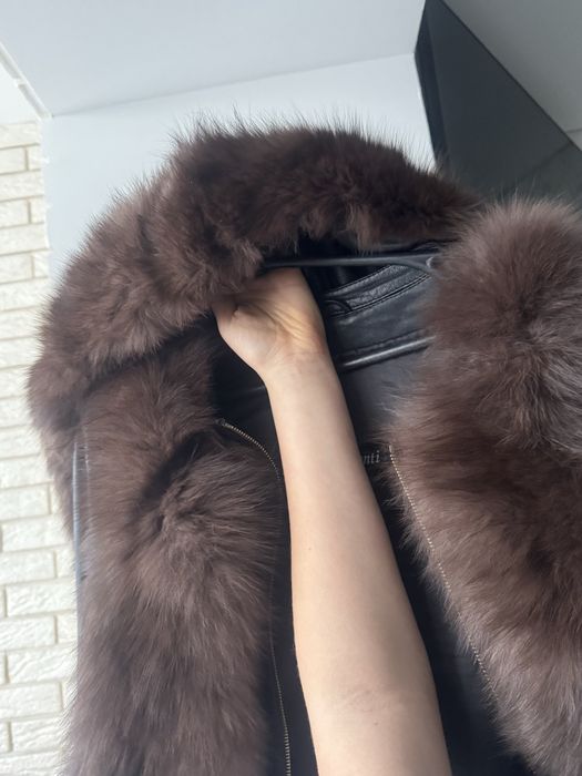 Шикарна куртка Visconti (натуральна шкіра, натуральне хутро)