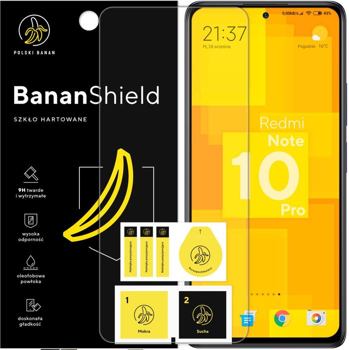 Szkło hartowane 9H BananShield do Xiaomi Redmi Note 10 Pro